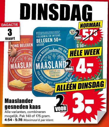 Maaslander Kaasplakken Folder Aanbieding Bij Dirk Details