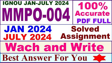 Mmpo Solved Assignment Mmpo Solved Assignment