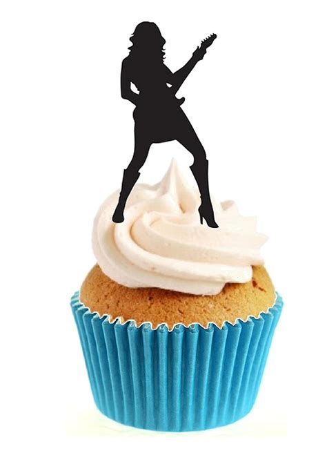 Sprinkles And Toppers Ltd Female Rock Guitarist Silhouette