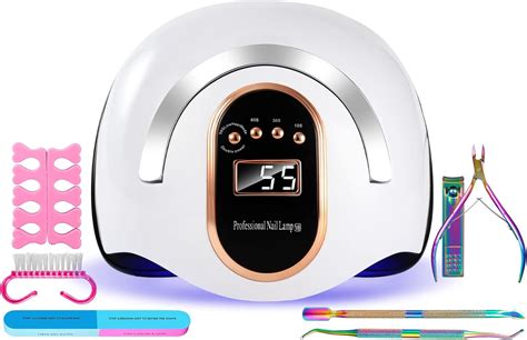 Naxbey W Led Uv Led Nail Lamp With Pcs Nail Manicure Kit Gel Nail