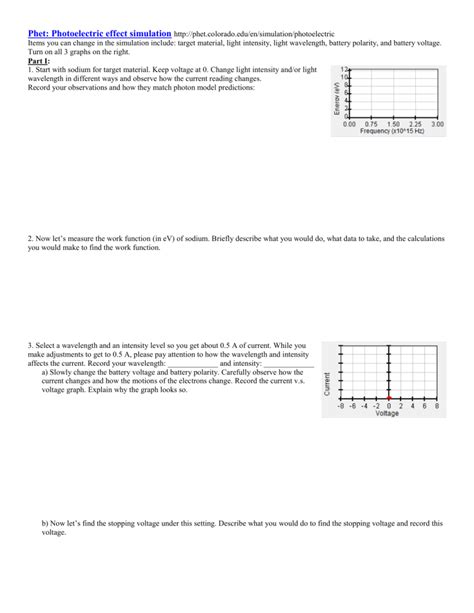 Photoelectric Effect Phet Simulation Worksheet