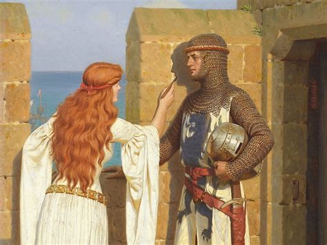 Edmund Blair Leighton Armor Romanticism Drawing Virgin Pre Raphaelite