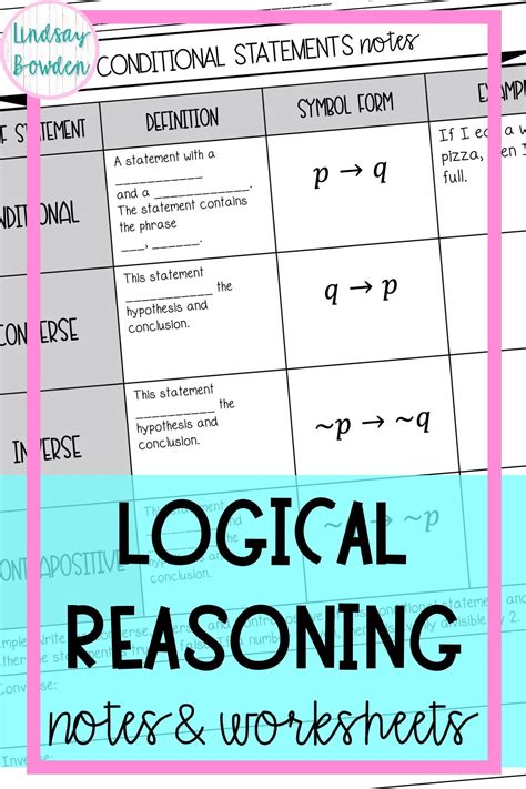 These Logical Reasoning Guided Notes And Worksheets Cover Inductive