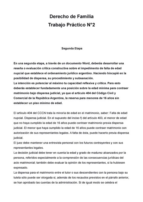 Famila Tp Trabajo Pr Ctico Punto Derecho De Familia Trabajo