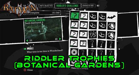 Batman Arkham Asylum Riddler Trophies Botanical Gardens