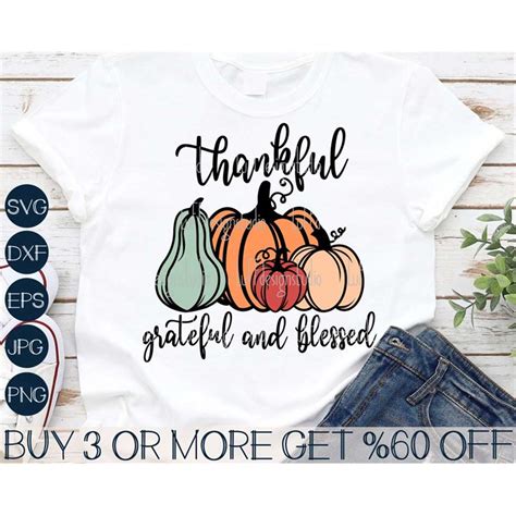 Pumpkin Svg Fall Svg Thankful Grateful Blessed Svg Farmho Inspire