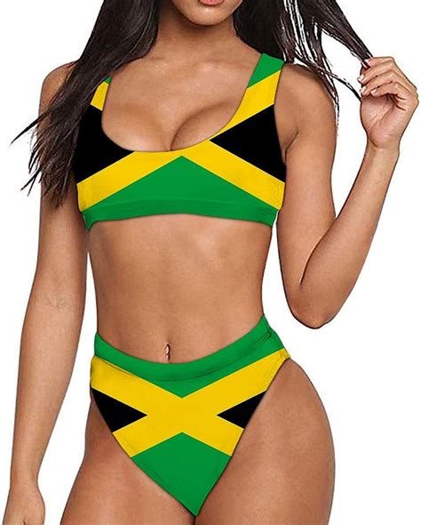 Prelerdiy Jamaica Flag Bikini Sets Two Piece Swimsuit Low