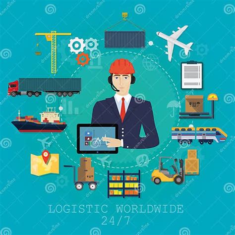 Vector Logistics Manager Agent Concept Delivery Cargo Vector Service