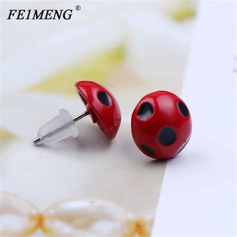 Aliexpress.com : Buy Miraculous Ladybug Stud Earrings Marinette Red ...