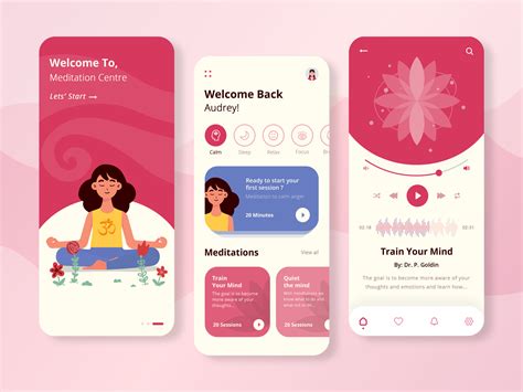 Dribbble Meditation App Dribble Png By CMARIX