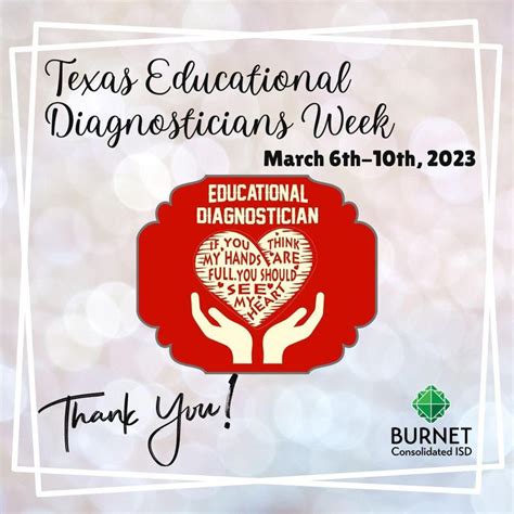 Texas Educational Diagnosticians Week March 6th 10th Burnet