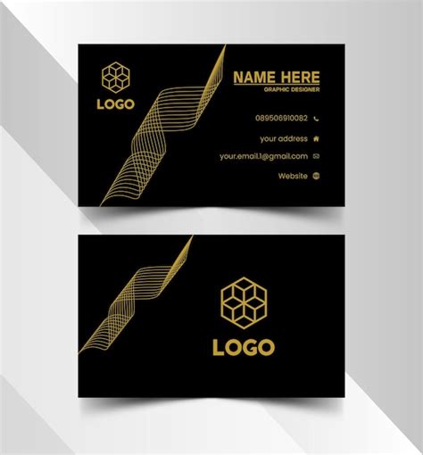 Premium Vector Classic Black Gold Business Card Template