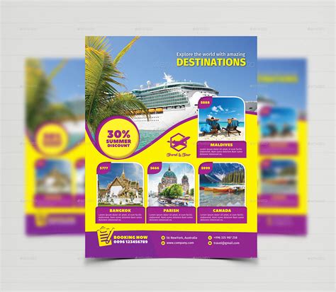 Travel Tour Flyer Templates Print Templates GraphicRiver