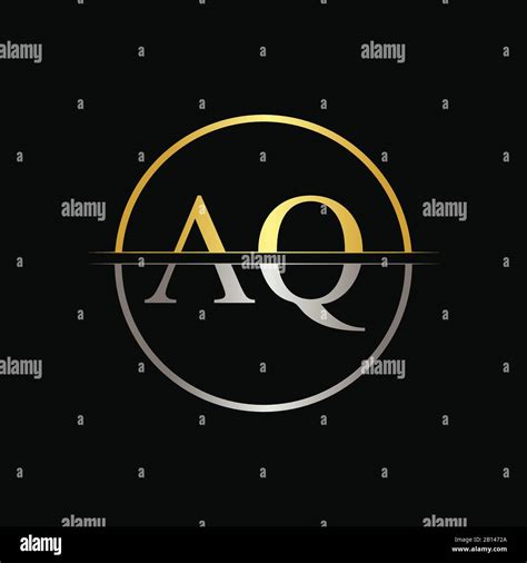 Initial Circle AQ Letter With Modern Typography Vector Template