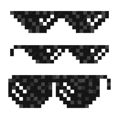 Premium Vector Thug Life Meme Pixel Glasses Icon Sunglasses Hip Hop