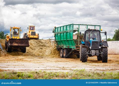 Agricultural Machinery for Harvesting Silage. Stock Image - Image of bulldozer, silage: 221042599