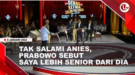 Prabowo Enggan Bersalaman Dengan Anies Usai Debat U News Youtube