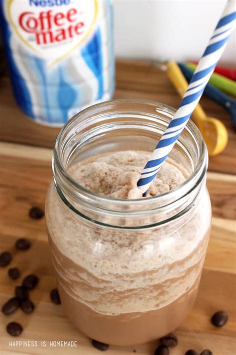 Creamy Blended Frozen Mocha Coffee Drink Happiness Is Homemade