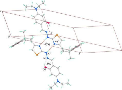 Part of the crystal structure of the title molecule, showing the ... 