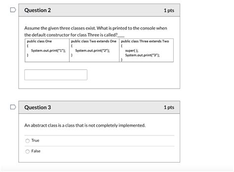 Solved Question 2 1 Pts Assume The Given Three Classes