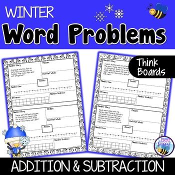 Math Word Problems Addition And Subtraction Within Winter Freebie