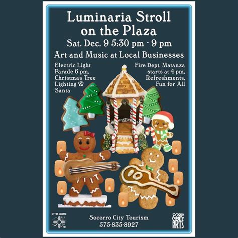 Luminarias On The Plaza Art Stroll City Of Socorro New Mexico