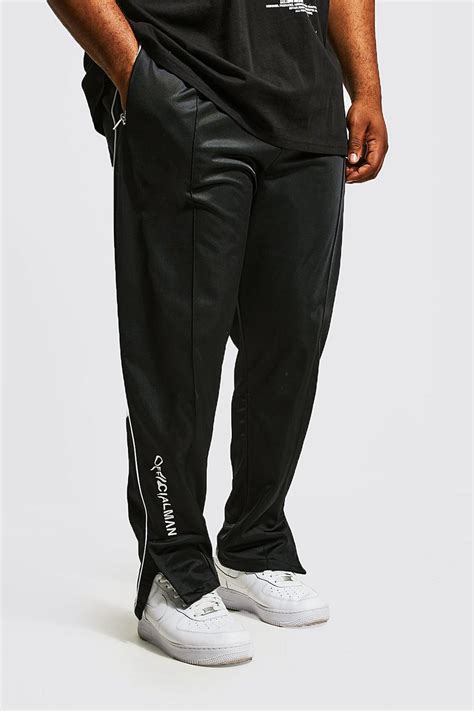 Plus Official Slim Split Hem Tricot Jogger Boohoo