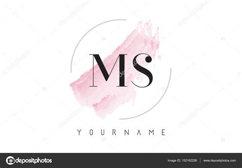 Dise O Del Logotipo De La Letra De Acuarela Ms M S Con Patr N De