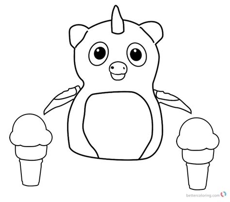 Hatchimals Coloring Pages Penguala With Icecream Free Printable