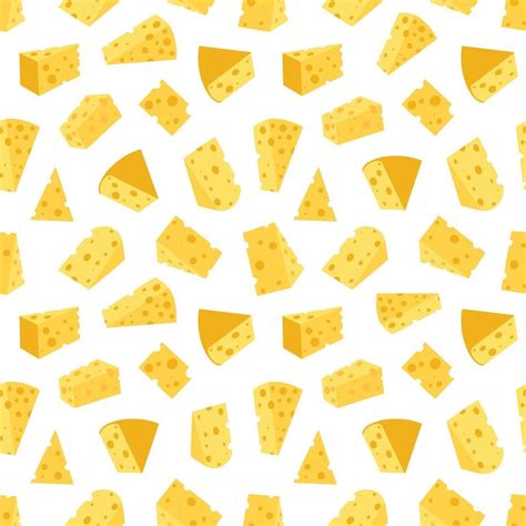 Cheese Seamless Pattern Flat Vector Illustration Vector Art At