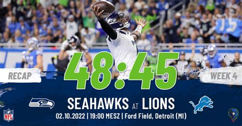 Recap Regular Season 22 Week 4 Seahawks Lions