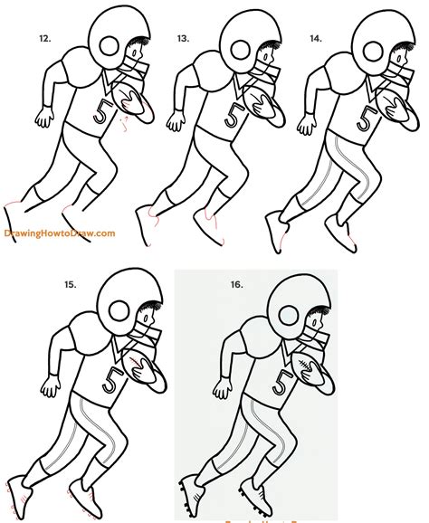 How to Draw a Cartoon American Football Receiver – Easy Step by Step ...