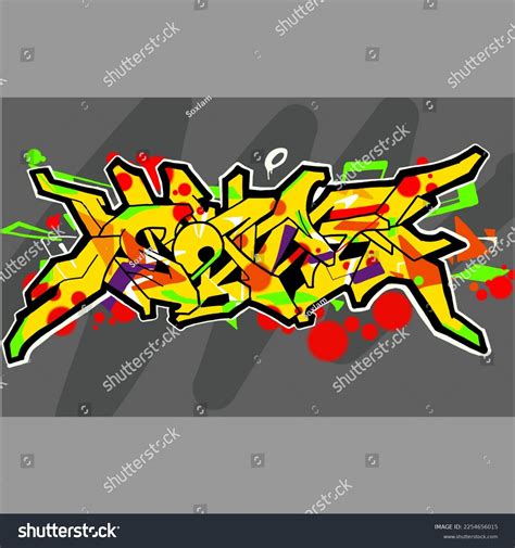 Cool Graffiti Font Illustration Design Unique Stock Illustration ...