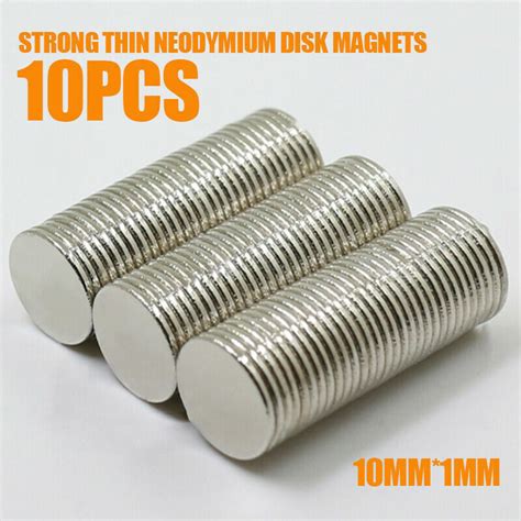 10pcs 10 x 1 mm N52 Dünne Super Stark Disc Zylinder Mini Seltene Erden