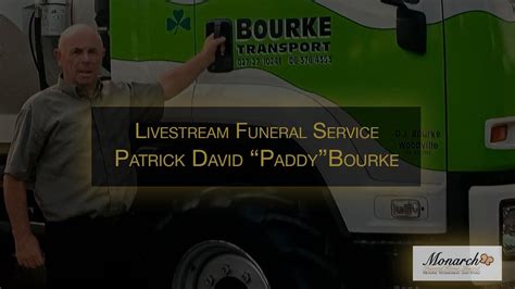 Livestream Funeral Service For Patrick David Paddy Bourke Youtube