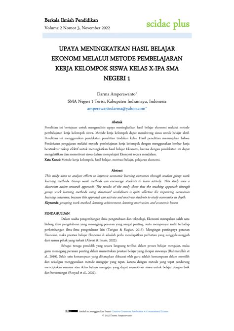 PDF Upaya Meningkatkan Hasil Belajar Ekonomi Melalui Metode