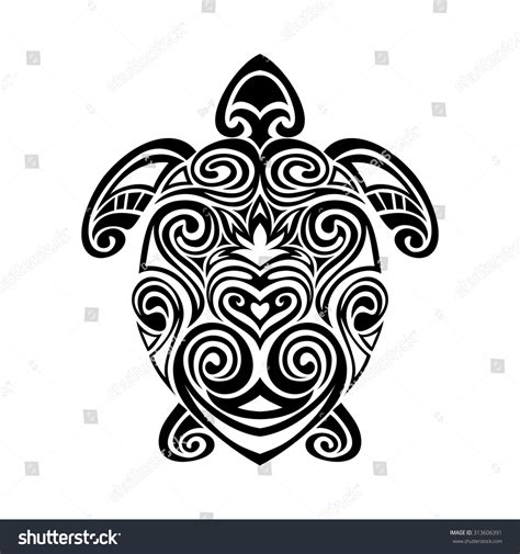 Turtle In Maori Tattoo Style Stock Vector Illustration 313606391 Shutterstock