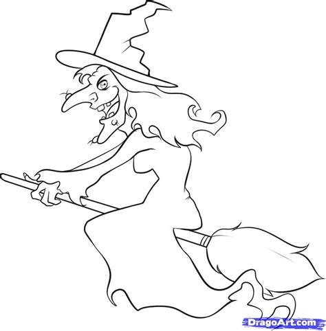 Simple Witch Drawing at PaintingValley.com | Explore collection of ...