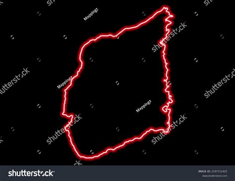 Red Glowing Neon Map Cabo Delgado Stock Illustration 2197711425