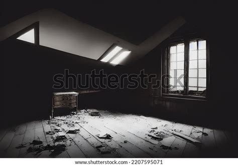 Abandoned Creepy Attic Ruined Haunted Stock Illustration 2207595071 ...