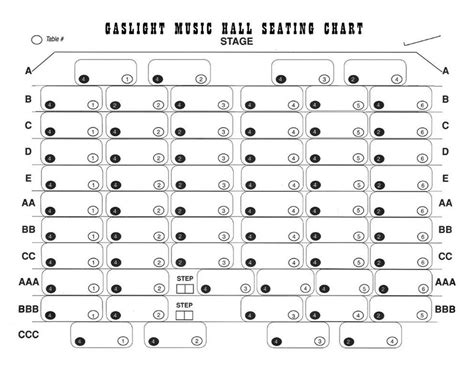 Seating Chart Gaslight Music Hall