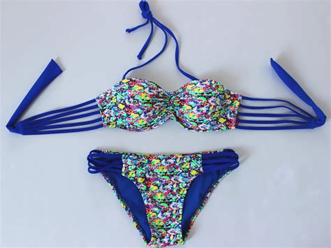 Women Sexy Multi Rope Swimsuit Swimwear Bikini Blue On Luulla