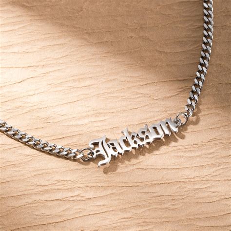 Collar Con Nombre Personalizado Para Hombres Collar Personalizado Con