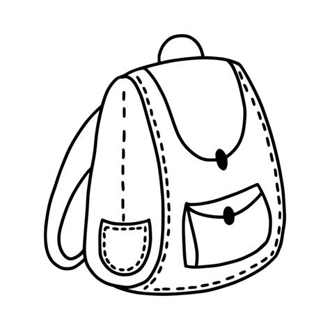 School Backpack Vector Icon With Doodles Travel Bag Vector