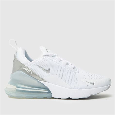 Womens White And Silver Nike Air Max 270 Trainers Schuh