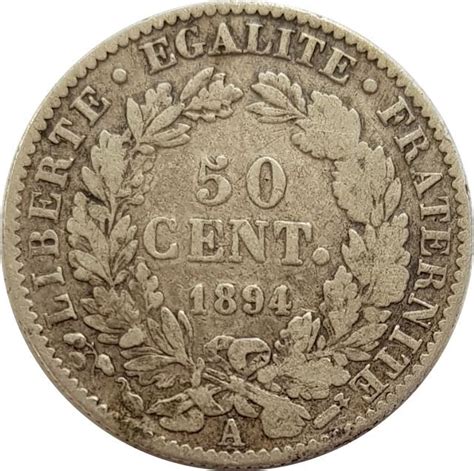 FRANCE 50 CENTIMES CERES 1894 A Paris TB N2 Gonçalves Lobo