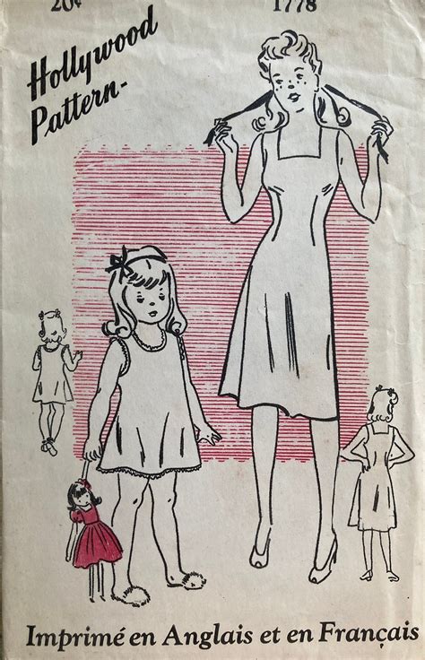 Vintage Hollywood Sewing Pattern 1940s Girls Slip Size 14 Years Round Or Square Neckline Ff