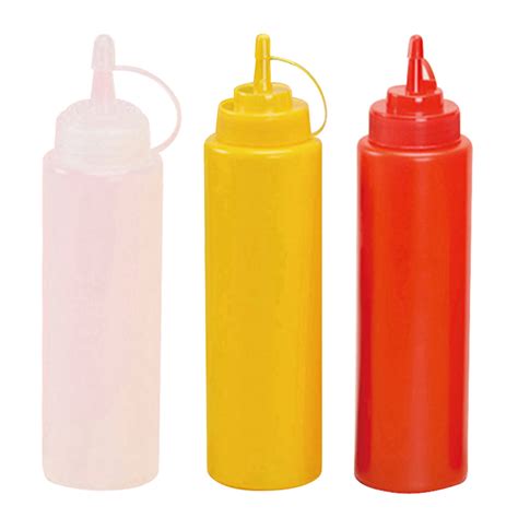 Sunjoy Tech Condiment Squeeze Bottles Durable Plastic Squeeze Squirt