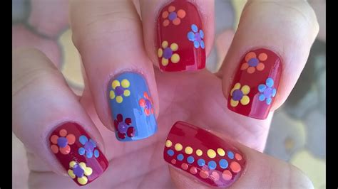 Dotting Tool Flower Nail Art Diy Easy Summer Nails For Beginners