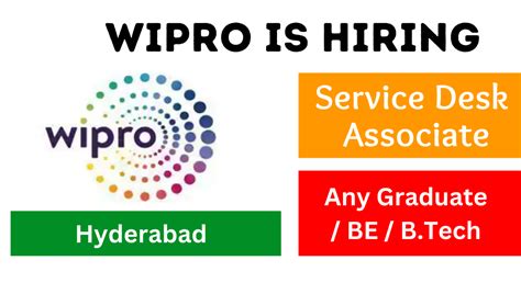 Wipro Is Hiring Service Desk Analyst 2024 Any Graduate 2020 2021